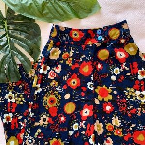 VINTAGE Wide Leg Floral Print Pant